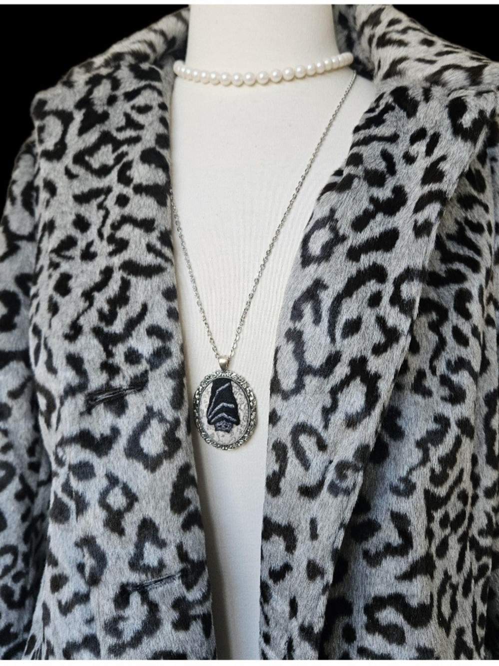 Darling Bat Pendant Necklace Hand Embroidered One Of A Kind